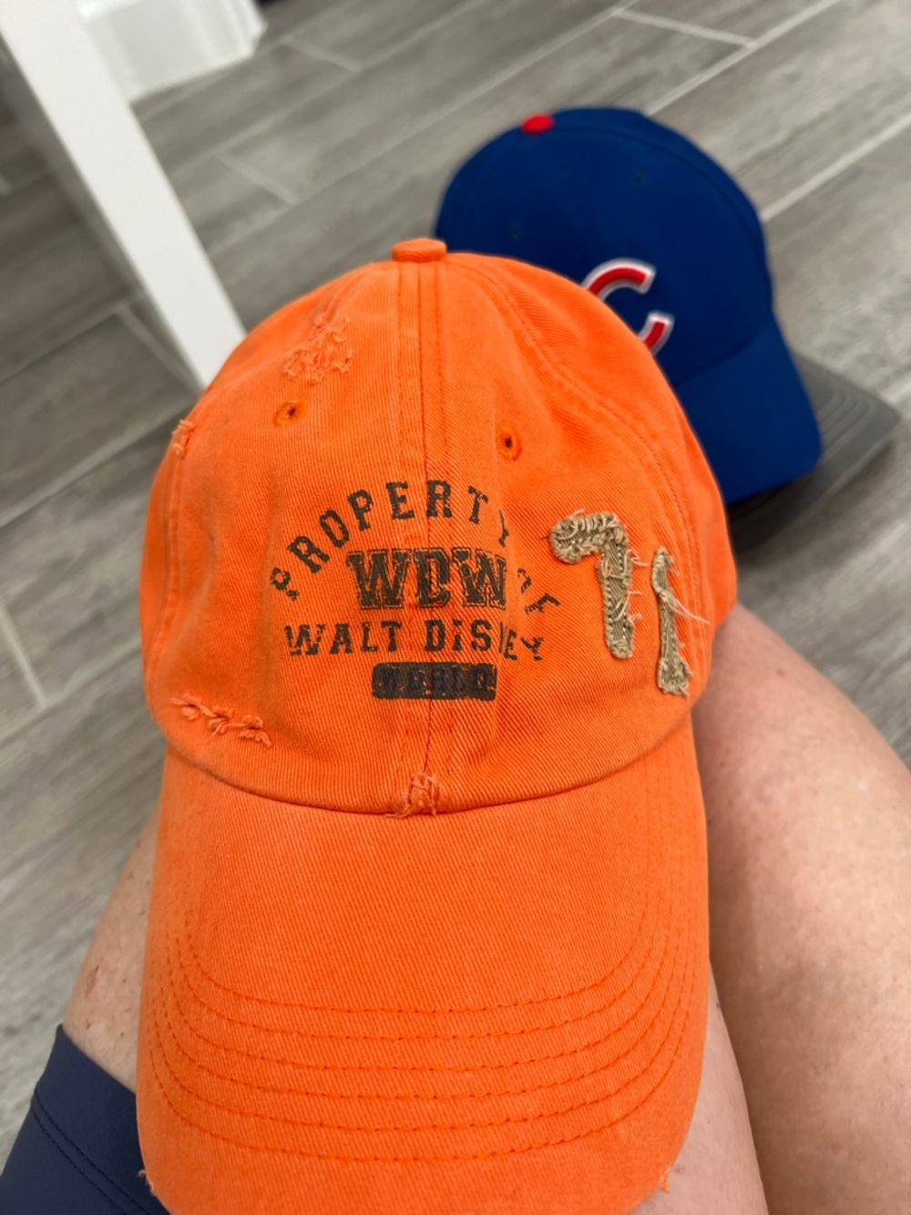Walt Disney Orange Baseball Cap - Distressed Logo